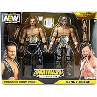 All Elite Wrestling Unrivaled Collection Tag Team Pack - Kenny Omega and Hangman Adam Page Action Figures, Plus Accessories - Amazon Exclusive