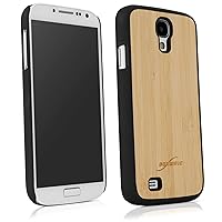 BoxWave Case for Galaxy S4 (Case True Bamboo Minimus Case, Hand Made, Real Wood Cover for Galaxy S4, Samsung Galaxy S4 - Jet Black