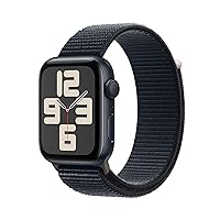 Apple Watch SE (2nd Gen) [GPS 44mm] Smartwatch with Midnight Aluminum Case with Midnight Sport Loop. Fitness & Sleep Tracker, Crash Detection, Heart Rate Monitor, Carbon Neutral