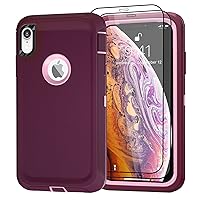 Case for Apple iPhone X/XS Case with 2 Screen Protector, Heavy Duty Full Body Shockproof Military Grade Cover, 3 in 1 Drop Protection Phone Case 5.8