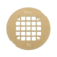 Oatey 42360 Universal 4-1/4 in. Snap-Tite Round Shower Strainer in Brushed Gold