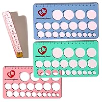Silicone Soft Nipple Ruler, Nipple Rulers for Flange Sizing, Flange Size Measure for Nipples, Breast Flange Measuring Tool Breast Pump Sizing Tool - New Mothers Musthaves (AirBlue+Pink+Green)