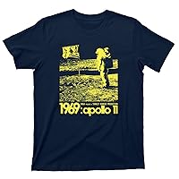 Apollo 11 Moon Landing Hoax T Shirt Conspiracy Theory Tee (XL, Navy Blue)