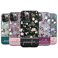 Personalized Custom Floral Flowers Name on Case, Designed ‎for iPhone 15 Plus, iPhone 14 Pro Max, iPhone 13 Mini, iPhone 12, 11, X/XS Max, ‎XR, 7/8‎ Plus