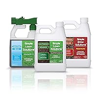 Liquid Soil Loosener + Root Hume Humic Acid Soil Treatment 32 Ounce + 16-4-8 Liquid Lawn Food Fertilizer 32 Ounce with Sprayer Bundle - Simple Lawn Solutions