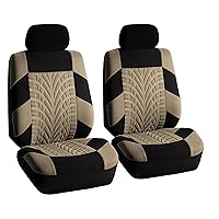 Car Seat Covers Front Set Premium Cloth -Covers for Low Back Car Seats with Removable Headrest,Universal Fit,Automotive Seat Cover,Airbag Compatible Car Seat Cover for SUV,Sedan Beige