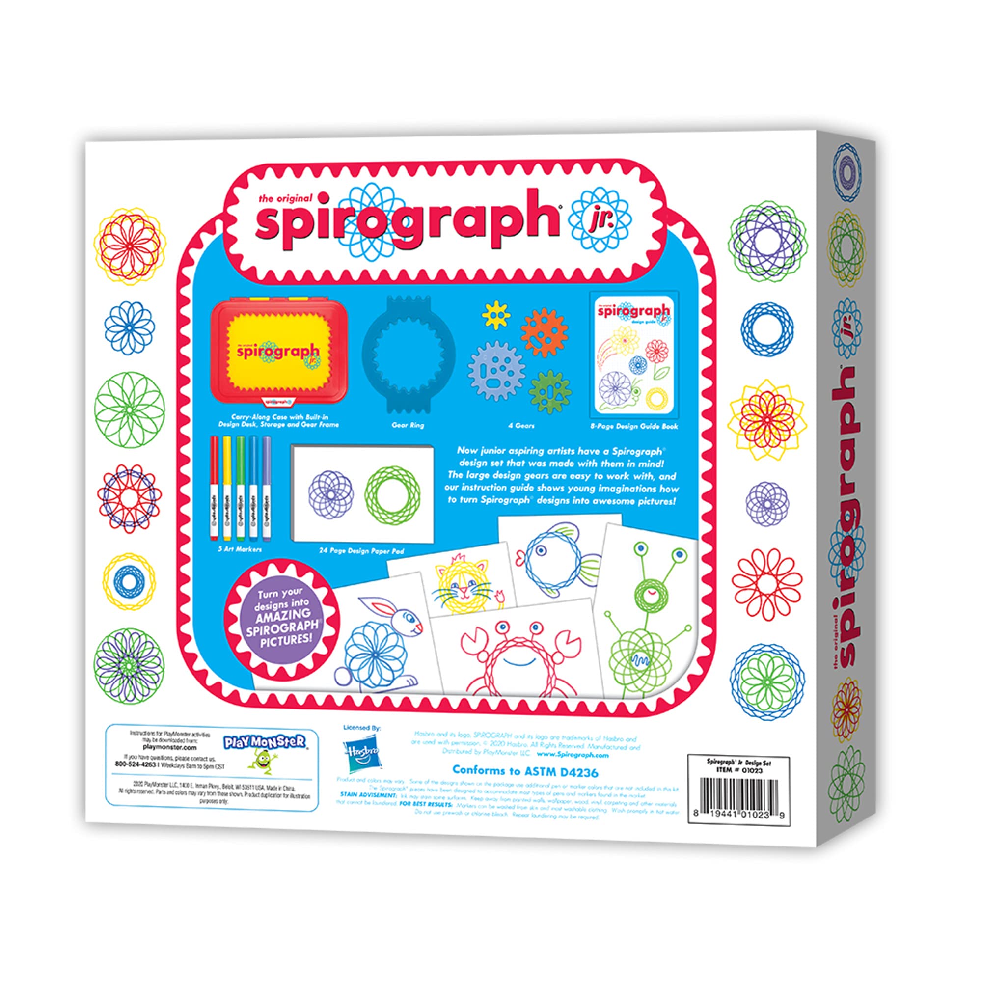 Spirograph Jr. — Jumbo Sized Gears — Arts and Craft Design Kit for Smaller Hands — for Ages 3+