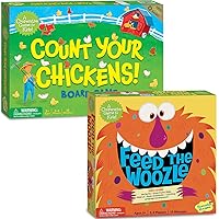 Peaceable Kingdom Count Your Chickens and Feed The Woozle Cooperative Board Games for Kids Bundle