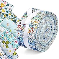 45 Pcs Fabric Jelly Rolls, Jelly Roll Fabric Strips for Quilting, Patchwork Craft Cotton Quilting Fabric, Quilting Fabric, Plain Weave Cotton Fabric (Blue Series)