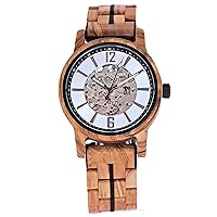 Watchthis Helsinki Luxury Men's Watch - Handmade Mechanical Automatic Watch Made of Real Wood and Stainless Steel, Precise Movement, Sustainable, Watch Includes Box