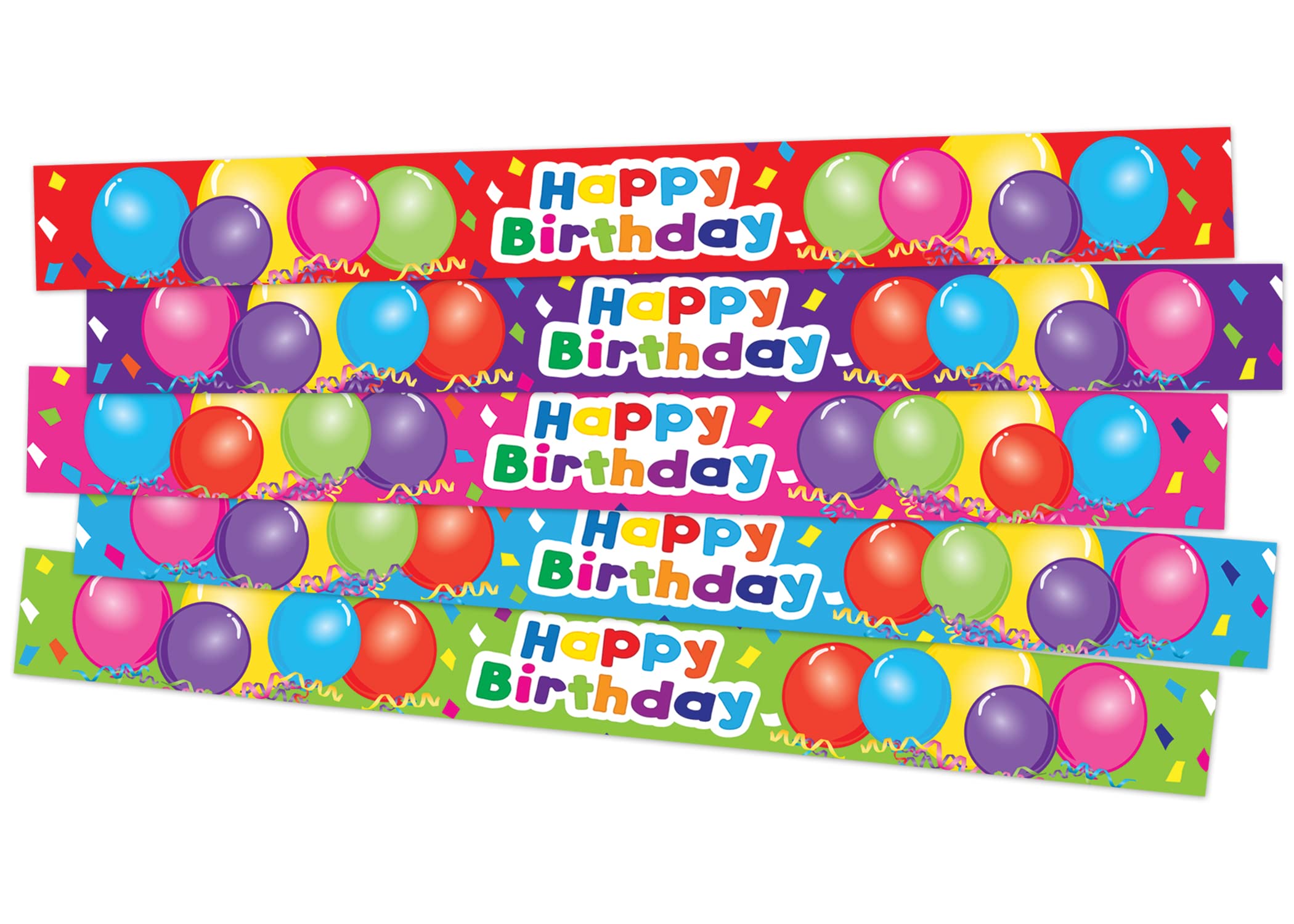 Teacher Created Resources Happy Birthday Balloons Slap Bracelets, Pack of 10