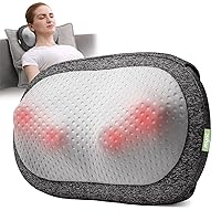 Mynt Cordless Neck and Back Massager with Heat - 3D Deep Kneading Shiatsu Massage Pillow, Rechargeable and Unplugged, Battery Operated Massager Pillow