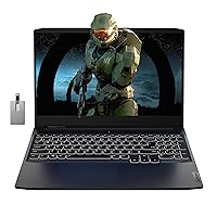 Lenovo IdeaPad Gaming 3 15.6” FHD 120Hz Laptop, AMD Ryzen 5 5600H, NVIDIA GeForce GTX 1650, 32GB RAM, 2TB SSD, Backlit Keyboard, Wi-Fi, Bluetooth, Black, Win 11 Pro, 32GB Hotface USB Card (Renewed)