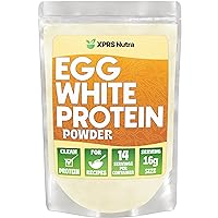 XPRS Nutra Egg White Protein Powder - Bulk Powdered Egg White Unflavored Protein Powder - 100% Egg Whites Powdered Eggs - Premium Meringue Powder Used for Egg White Powder Baking (1 Pound)