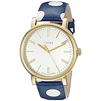 Timex Women's TW2P63500AB Originals Gold-Tone Watch with Polka Dot Leather Band