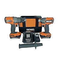 RIDGID 18V Brushless Drill/Driver and 3-Speed Impact Driver Kit with (2) 2.0 Ah Batteries and Charger(R92091SB3)