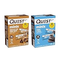 Quest Nutrition Mini Protein Bars Bundle, Chocolate Chip Cookie Dough and Cookies & Cream, High Protein, Low Carb, Keto Friendly, 14 Count Each