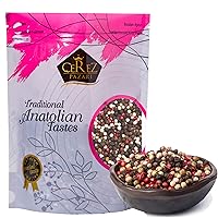 Cerez Pazari Rainbow Peppercorn Blend 11 oz, Whole Black, Pink, Green, White Color Pepper For Grinders Refills