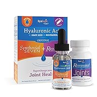 Hyalogic Synthovial Seven Hyaluronic Acid Liquid & Resveratrol Capsules - HA Joint Support - Vegan - 1 oz