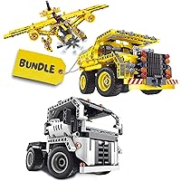 Kididdo Building Toys for Boys Rc Semi Truck & Hands-On Dump Truck and Airplane Stem Building Toys for Boys Ages 6 7 8 9 10 11 12 Years Old Boy Toys Gift