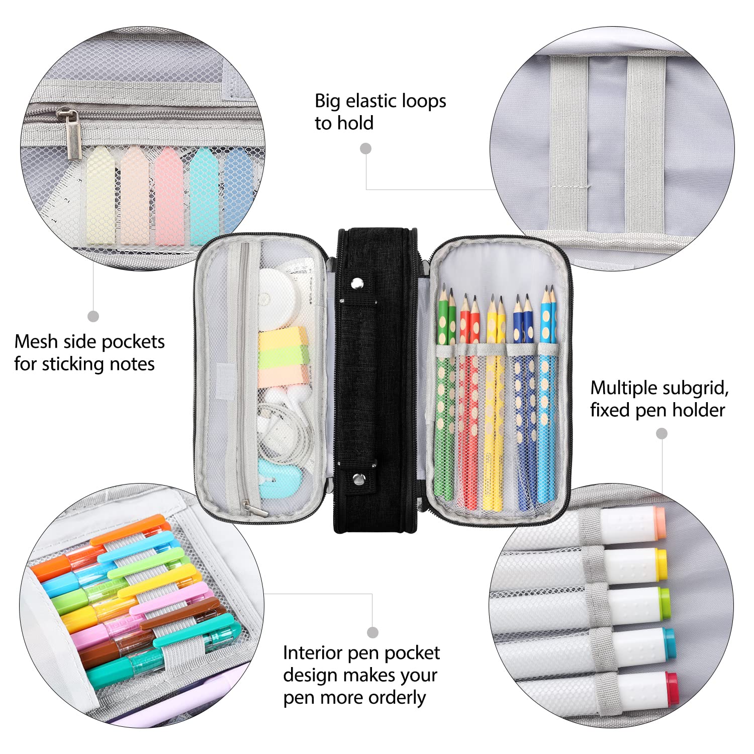 Ayieyill Big Capacity Pencil Case,Large Storage Pencil Pouch Pen Case Bag  with Zipper,Cute Pencil Case for School College Student Office Supplies