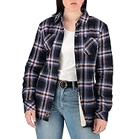 Legendary Whitetails Women's Open Country Flannel Shacket Sherpa Lined Plaid Fleece Shirt Jacket Ladies Western Clothing Coat