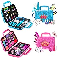 Toysical Kids Makeup Kit for Girl - Real, Non Toxic Makeup for Kids kit with Remover & Nail Art Kit for Girls & Girls Nail Polish Sets for Kids or Tweens Bundle