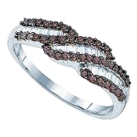 0.39 Carat (Ctw) 1/2 Ct-dia Fashion Brown Ring, Sterling Silver