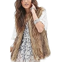Tanming Women's Fashion Autumn And Winter Warm Short Faux Fur Vests