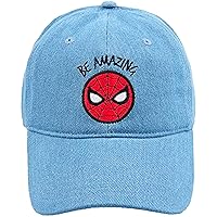 Concept One Marvel Spider-Man Cotton Adjustable Dad Hat, Denim, One Size