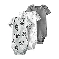 little planet by carter's Baby 3-Pack Organic Cotton Short-Sleeve Rib Bodysuits
