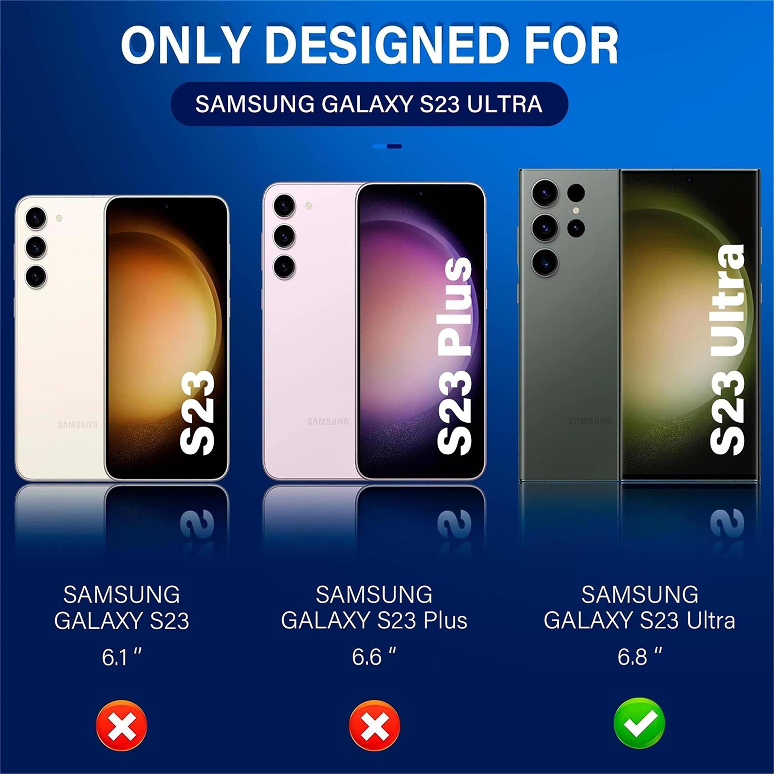 [3+3 Pack] for Samsung Galaxy S23 Ultra Screen Protector [Not Glass], with 3 Pack Glass Camera Lens Screen Protector for S23 Ultra 1