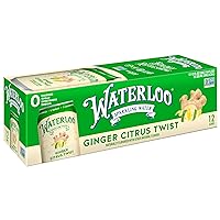 Waterloo Sparkling Water, Ginger Citrus Twist Naturally Flavored, 12 Fl Oz Cans (Pack of 12) – Zero Calories and Zero Sugar or Sweeteners of Any Kind