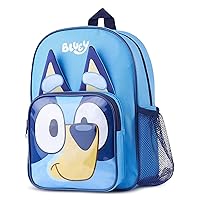 Bluey Backpack, Kids Backpack with Spacious Interior and Mesh Side Pockets, Cute Kids and Toddler Backpack with Adjustable Straps, 11.8” x 8.7” x 3.5”