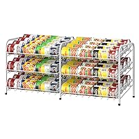 MOOACE Can Rack Organizer, 2 in 1 Can Storage Dispenser Holds up to 72 Cans, Can Organizer for Pantry Kitchen Cabinet, White