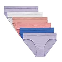 Hanes Girls Originals Supersoft Bikini Underwear, Modal Rib Bikini Panties For Girls, 6-Pack