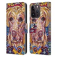 Head Case Designs Officially Licensed Mad Dog Art Gallery Yellow Dogs Leather Book Wallet Case Cover Compatible with Apple iPhone 15 Pro