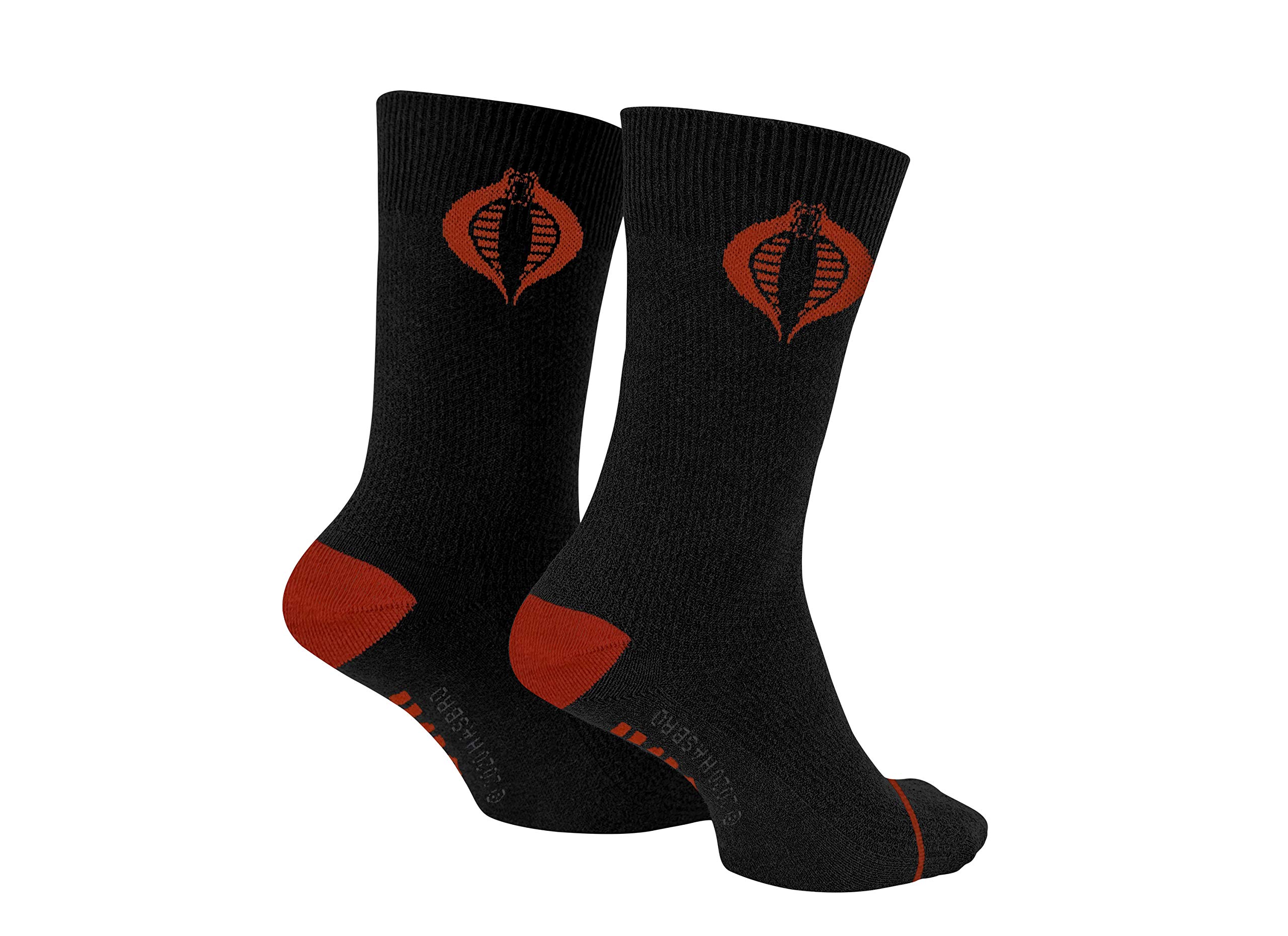 G.I. Joe Cobra The Enemy Symbol Black and Red 80's Cartoon Officially Licensed Crew Socks