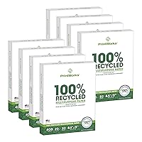 PrintWorks 100 Percent Recycled Multipurpose Paper, 20 Pound, 92 Bright, 8.5 x 11 Inches, 3200 sheets (00018-8), White, 8 Reams: 3,200 Sheets