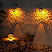 JSOT Solar Lanterns, 4 Pack Solar Lights Outdoor Waterproof Decorative Hanging Lantern, Warm/Cool White Modes Garden Yard Decor Outdoor Lanterns for Backyard Table Balcony