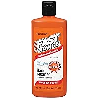 Fast Orange 25108 Pumice Lotion, Heavy Duty Hand Cleaner, Natural Citrus Scent, Waterless Cleaner For Mechanics, Strong Grease Fighter, 7.5 oz