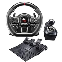 SUBSONIC Superdrive - GS650-X steering wheel with manual shifter, 3 pedals, and paddle shifters for Xbox Serie X/S, PS4, Xbox One (programmable for all games)