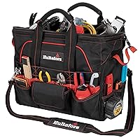 Hultafors Work Gear HT5553 Pro Contractor's Closed Top Tool Bag, 42 Pockets, Heavy Duty Ballistic Polyester Tool Carrier, Neoprene Carrying Handles, Adjustable Slip-Resistant Shoulder Strap