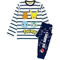 Pokemon Pyjamas Pikachu Characters Kids Striped T Shirt & Trousers Pyjamas
