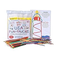USA Fun Paks, Travel Essential for Road Trips, Featuring USA Landmarks and Locations, Made in USA. Pack of 20.