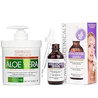 Advanced Clinicals Aloe Vera Skin Repair Cream + Hyaluronic Acid Hydrating Facial Serum Set
