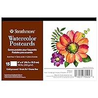 Strathmore Watercolor Postcard Pad, 4x6 inches, 15 Pack - Custom Greeting Cards for Weddings, Events, Birthdays