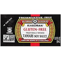 Kikkoman 6 ML Preservative-Free Gluten-Free Tamari Soy Sauce Packets, 200 Count