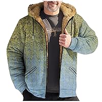 Men's Hoodie Plus Size Sweatshirt Winter Full Zip Heavyweight Fleece Sherpa Lined Warm Jacket Casual Thicken Coat