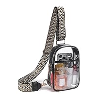 Telena Clear Sling Bag, Clear Fanny Pack Stadium Approved Crossbody Bag Purses for Women Heavy Duty Transparent Chest Bag with Adjustable Strap